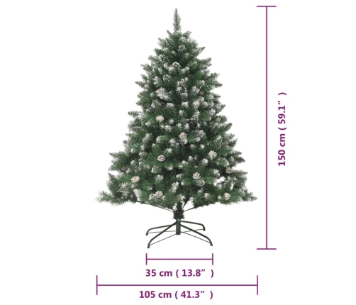 Árbol de Navidad artificial con soporte PVC 150 cm