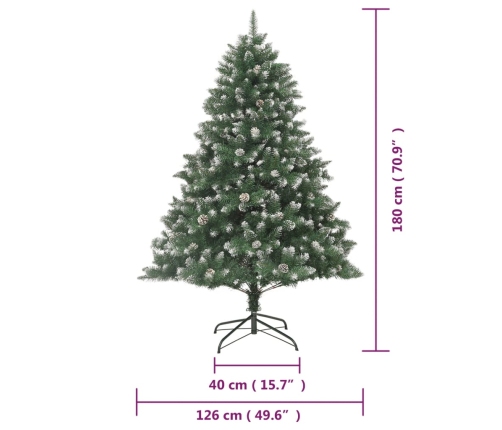 Árbol de Navidad artificial con soporte PVC 180 cm