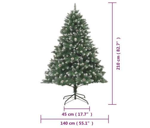 Árbol de Navidad artificial con soporte PVC 210 cm