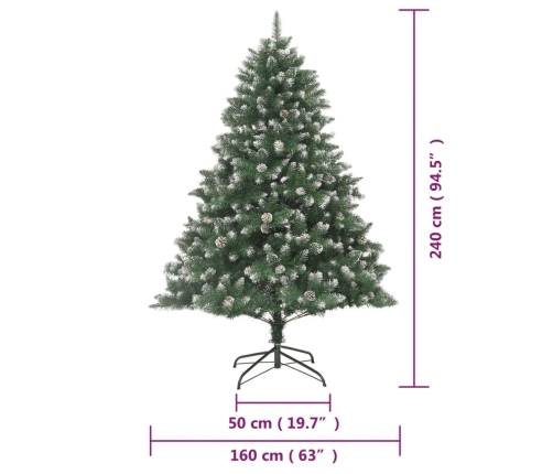 Árbol de Navidad artificial con soporte PVC 240 cm