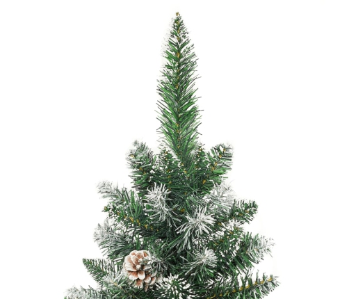 Árbol de Navidad artificial estrecho con soporte PVC 150 cm