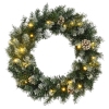 Corona de Navidad con luces LED PVC verde 45 cm