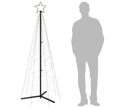 Árbol de Navidad cónico 200 LED blanco cálido 70x180 cm