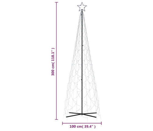 Árbol de Navidad cónico 500 LED azul 100x300 cm