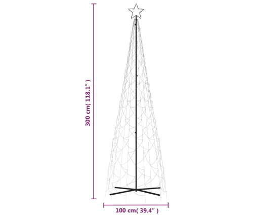 Árbol de Navidad cónico 500 LED de colores 100x300 cm