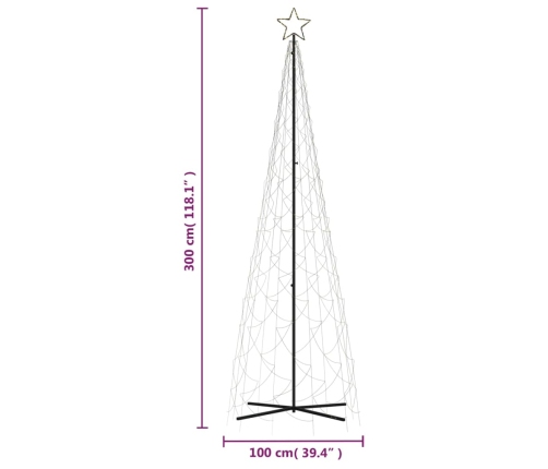 Árbol de Navidad cónico 500 LED blanco cálido 100x300 cm