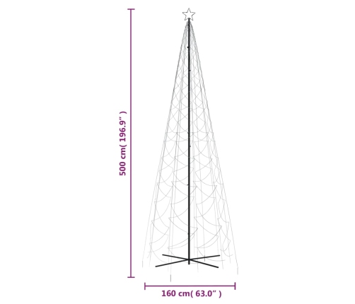 Árbol de Navidad cónico 1400 LED blanco frío 160x500 cm