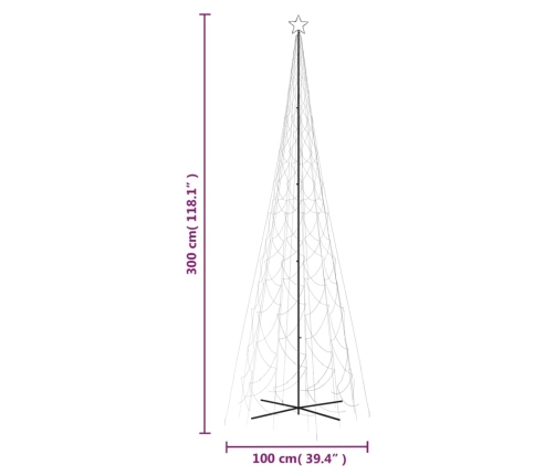 Árbol de Navidad cónico 3000 LED blanco frío 230x800 cm