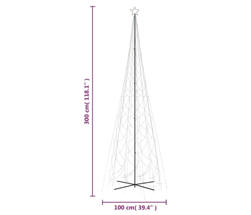 Árbol de Navidad cónico 3000 LED de colores 230x800 cm