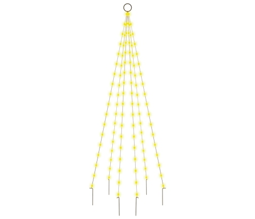 Árbol de Navidad en asta de bandera 108 LED blanco cálido 180cm