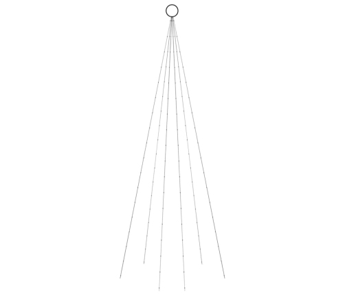 Árbol de Navidad en asta de bandera 108 LED blanco cálido 180cm