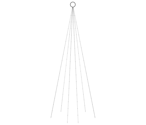 Árbol de Navidad en asta de bandera 108 LED blanco frío 180cm