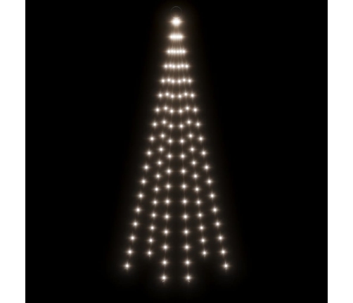 Árbol de Navidad en asta de bandera 108 LED blanco frío 180cm