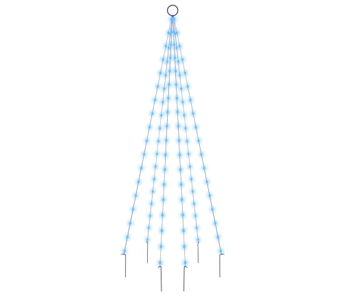 Árbol de Navidad en asta de bandera 108 LED azul 180 cm