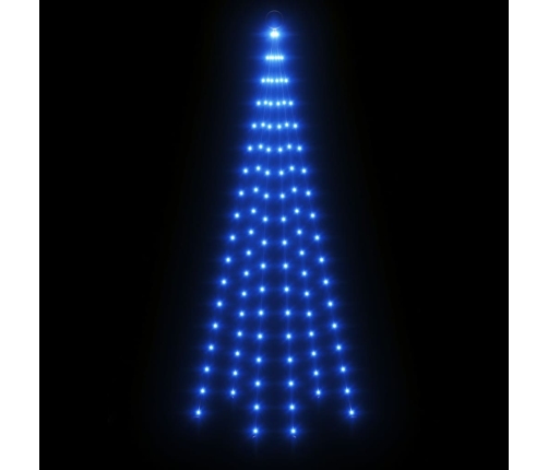 Árbol de Navidad en asta de bandera 108 LED azul 180 cm