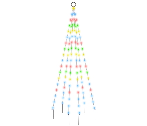 Árbol de Navidad en asta de bandera 108 LED de colores 180 cm