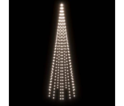 Árbol de Navidad en asta de bandera 310 LED blanco frío 300 cm