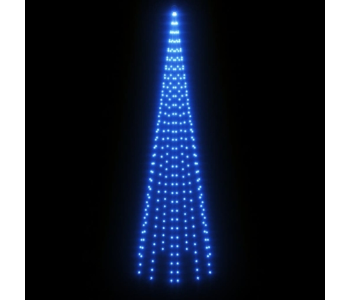 Árbol de Navidad en asta de bandera 310 LED azul 300 cm