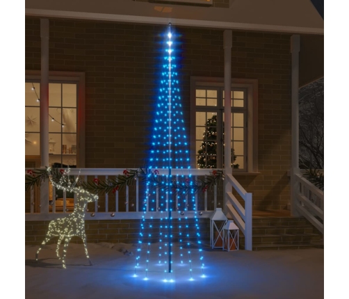 Árbol de Navidad en asta de bandera 310 LED azul 300 cm