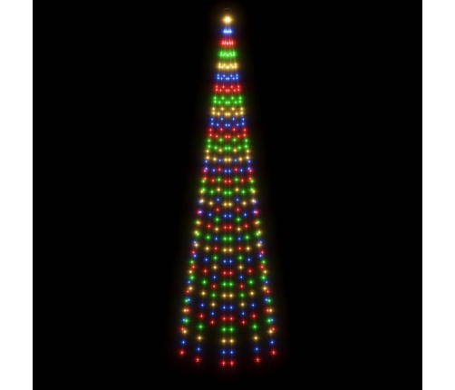 Árbol de Navidad en asta de bandera 310 LED de colores 300 cm