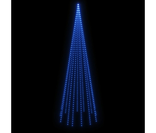 Árbol de Navidad en asta de bandera 732 LED azul 500 cm