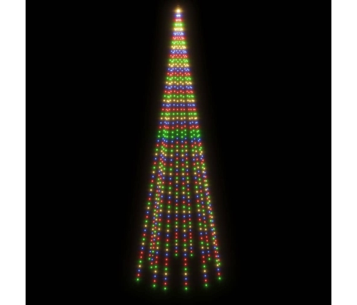 Árbol de Navidad en asta de bandera 732 LED de colores 500 cm