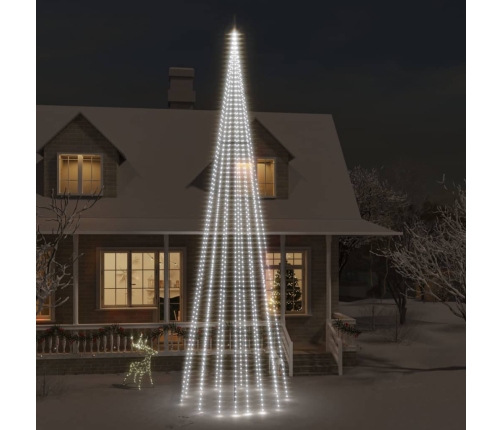 Árbol de Navidad en asta de bandera 1134 LED blanco frío 800 cm