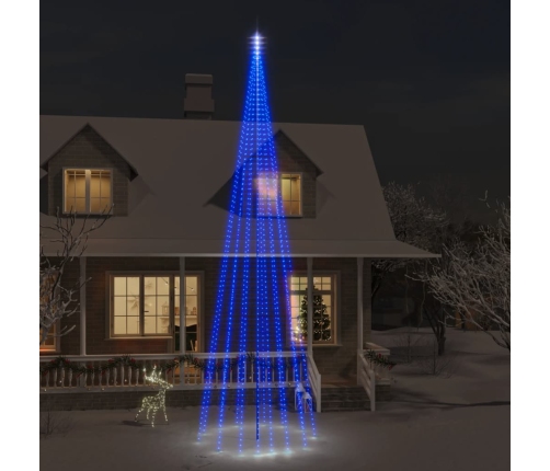 Árbol de Navidad en asta de bandera 1134 LED azul 800 cm