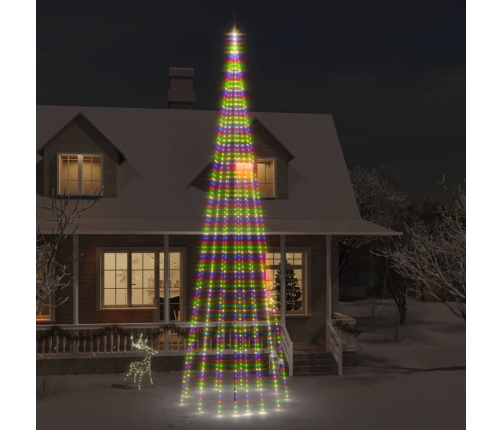 Árbol de Navidad en asta de bandera 1134 LED de colores 800 cm