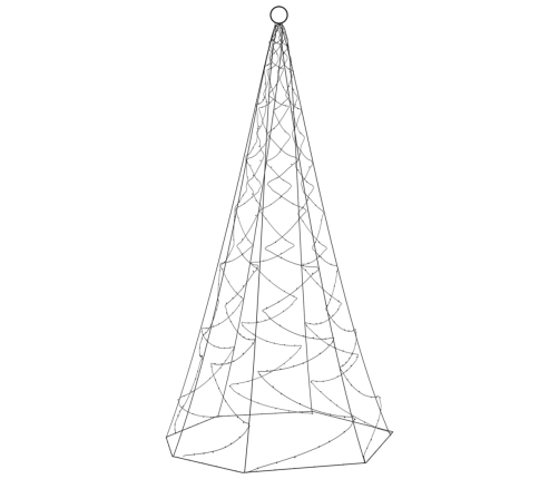 Árbol de Navidad en asta de bandera 200 LED blanco cálido 180cm