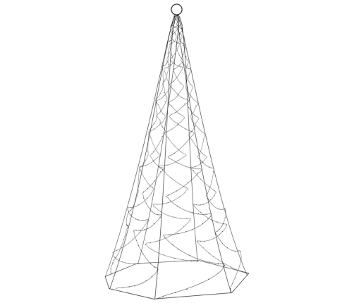 Árbol de Navidad en asta de bandera 200 LED blanco frío 180 cm