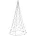 Árbol de Navidad en asta de bandera 200 LED blanco frío 180 cm