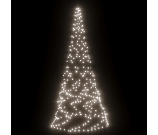 Árbol de Navidad en asta de bandera 200 LED blanco frío 180 cm