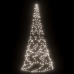 Árbol de Navidad en asta de bandera 200 LED blanco frío 180 cm