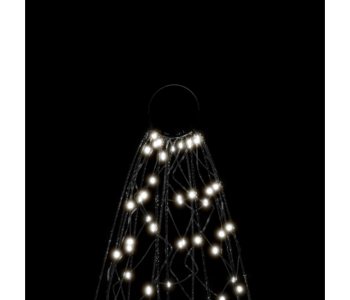 Árbol de Navidad en asta de bandera 200 LED blanco frío 180 cm