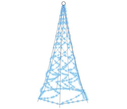 Árbol de Navidad en asta de bandera 200 LED azul 180 cm