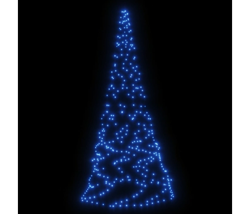 Árbol de Navidad en asta de bandera 200 LED azul 180 cm