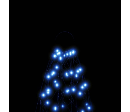 Árbol de Navidad en asta de bandera 200 LED azul 180 cm