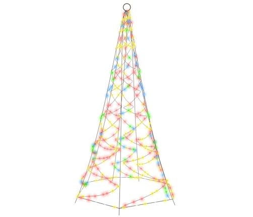 Árbol de Navidad en asta de bandera 200 LED de colores 180 cm