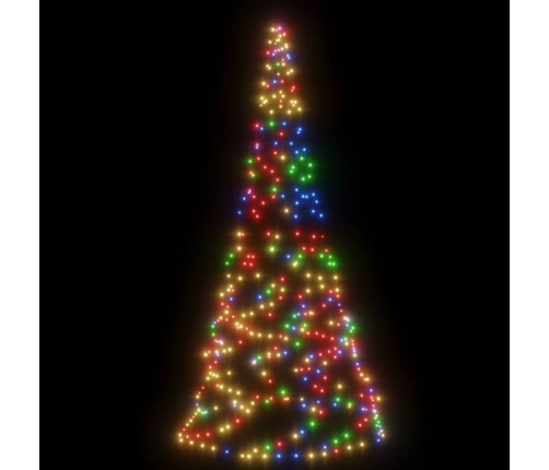 Árbol de Navidad en asta de bandera 200 LED de colores 180 cm