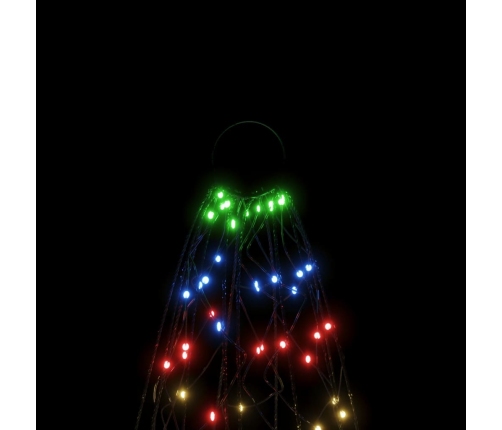 Árbol de Navidad en asta de bandera 200 LED de colores 180 cm