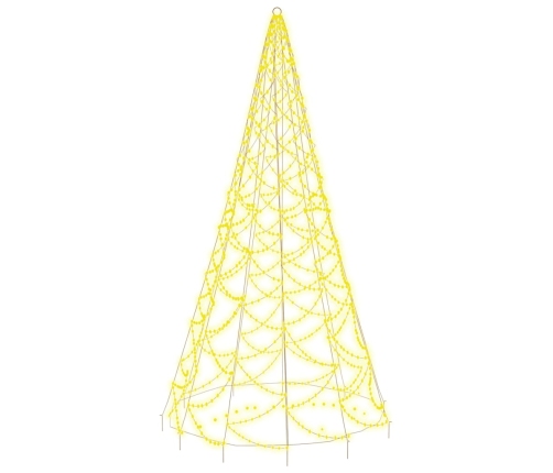 Árbol de Navidad en asta de bandera 500 LED blanco cálido 300cm