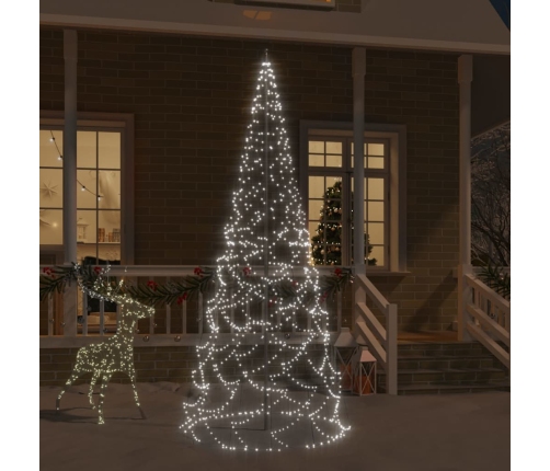 Árbol de Navidad en asta de bandera 500 LED blanco frío 300 cm