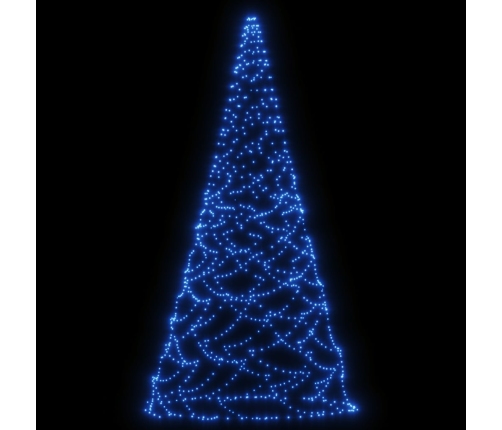 Árbol de Navidad en asta de bandera 500 LED azul 300 cm