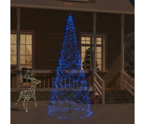 Árbol de Navidad en asta de bandera 500 LED azul 300 cm