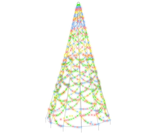 Árbol de Navidad en asta de bandera 500 LED de colores 300 cm