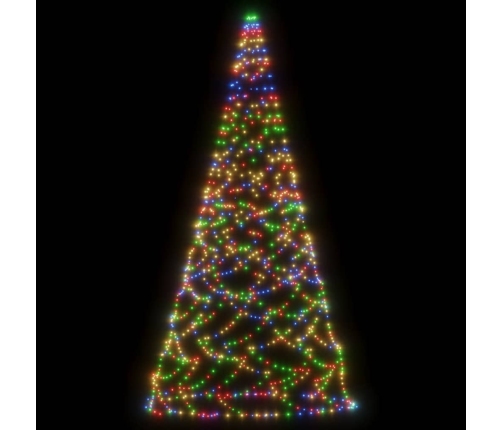 Árbol de Navidad en asta de bandera 500 LED de colores 300 cm