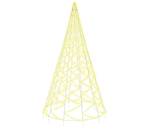 Árbol de Navidad en asta bandera 1400 LED blanco cálido 500cm