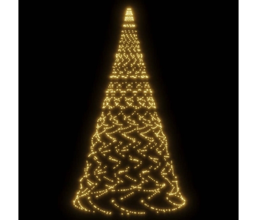 Árbol de Navidad en asta bandera 1400 LED blanco cálido 500cm