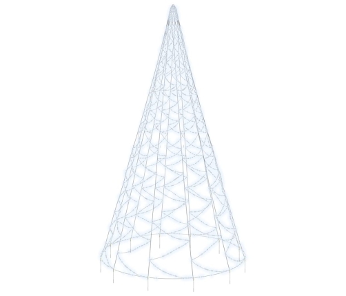 Árbol de Navidad en asta bandera 1400 LED blanco frío 500 cm